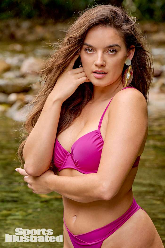 Natalie Mariduena was photographed by Yu Tsai in Belize. Swimsuit by Divine Feminine Intimates. Earrings by Viktoria Hayman.